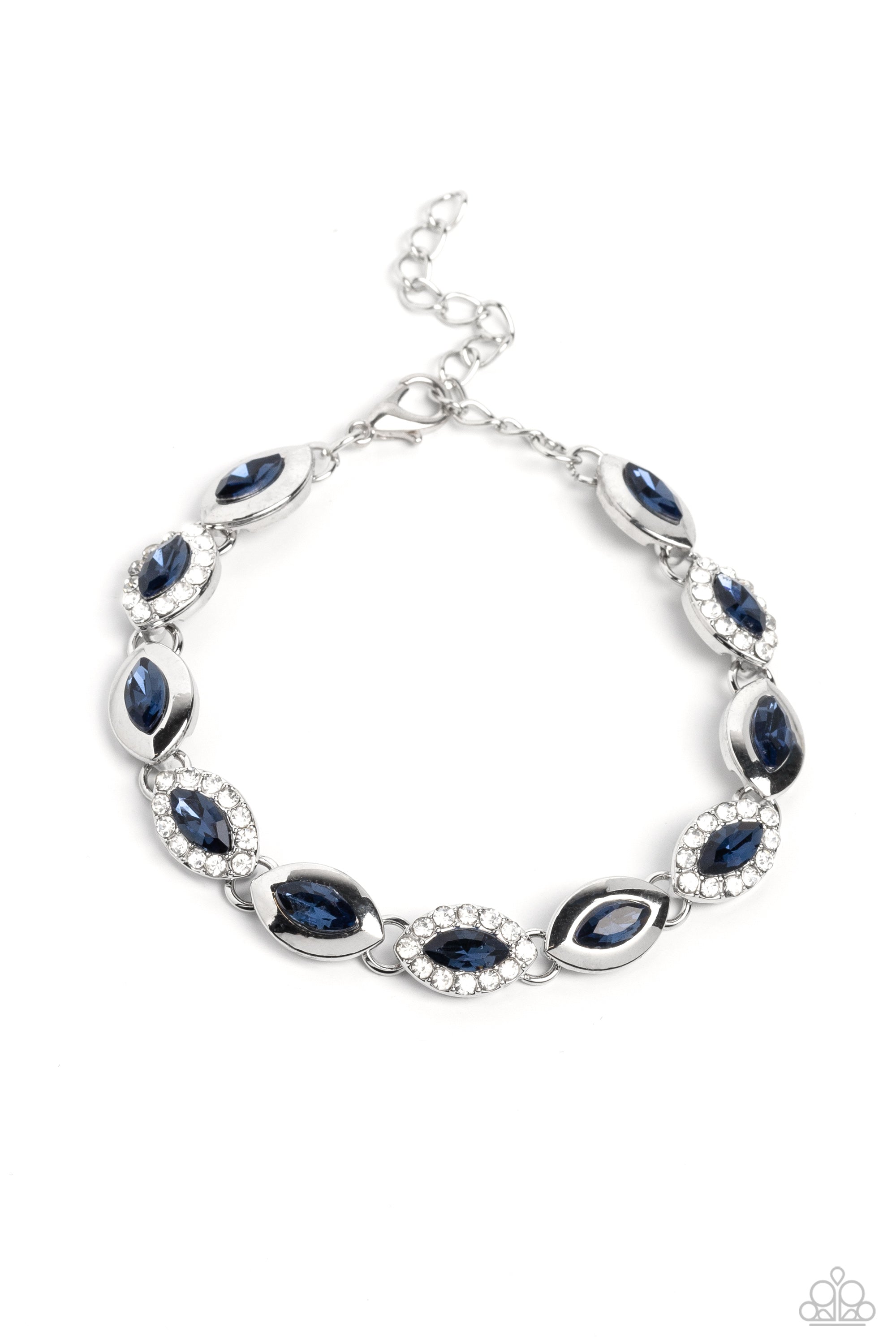 Some Serious Sparkle Blue Rhinestone Bracelet - Paparazzi Accessories- lightbox - CarasShop.com - Paparazzi Jewelry by Cara Jewels