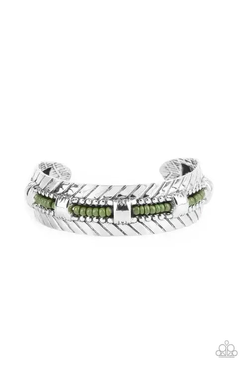 Sonoran Scene Green Bracelet - Paparazzi Accessories- lightbox - CarasShop.com - Paparazzi Jewelry by Cara Jewels