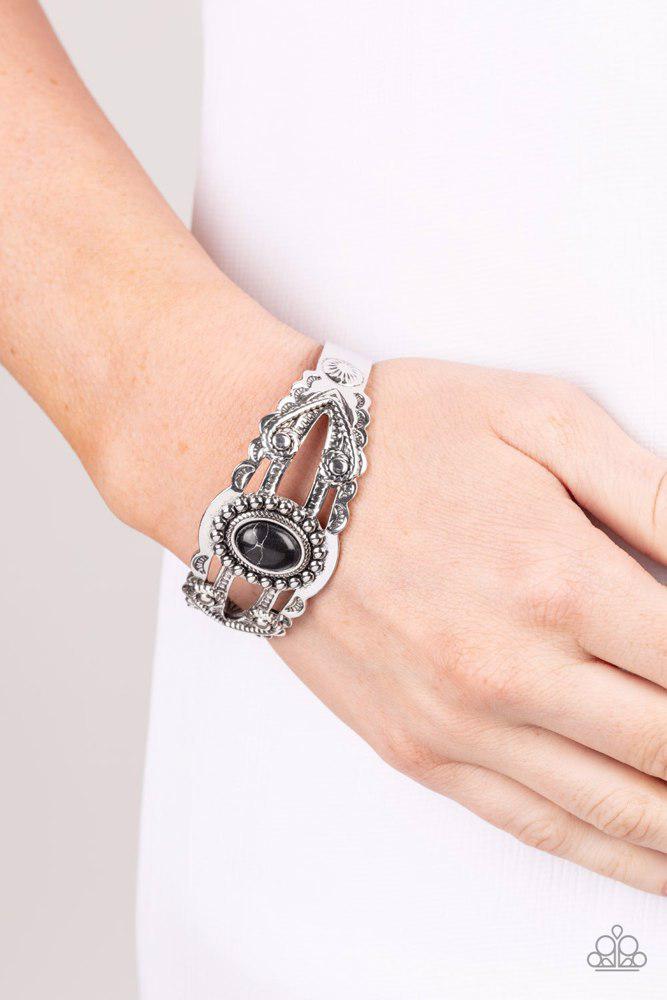 Sonoran Soul Searcher Black Bracelet - Paparazzi Accessories- on model - CarasShop.com - Paparazzi Jewelry by Cara Jewels