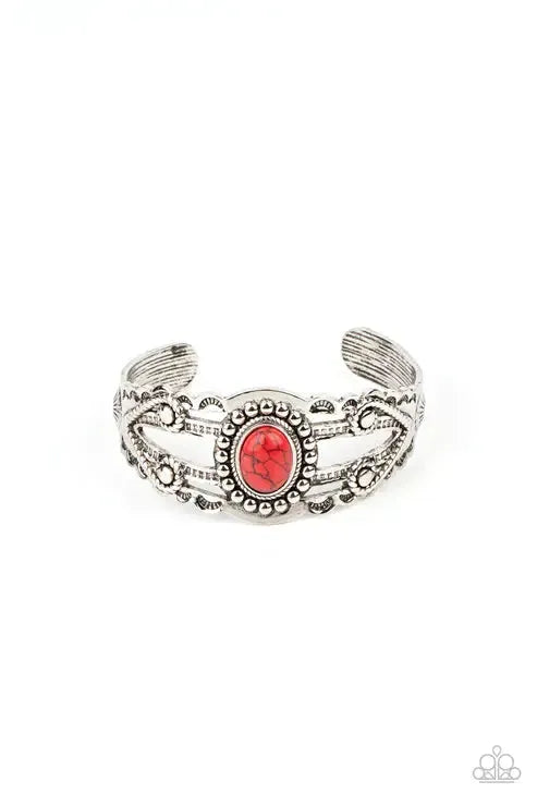 Sonoran Soul Searcher Red Bracelet - Paparazzi Accessories- lightbox - CarasShop.com - Paparazzi Jewelry by Cara Jewels