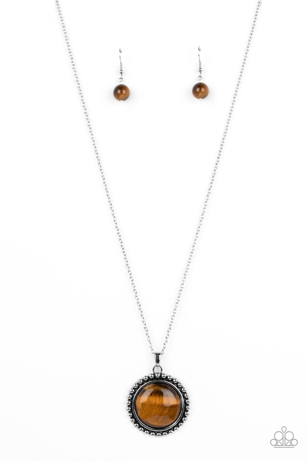 Sonoran Summer Brown Tiger's Eye Stone Necklace - Paparazzi Accessories- lightbox - CarasShop.com - Paparazzi Jewelry by Cara Jewels