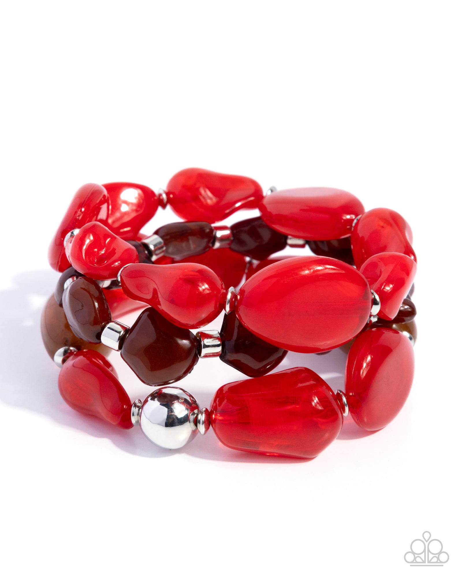 Soothing Stack Red Acrylic Bracelet - Paparazzi Accessories- lightbox - CarasShop.com - Paparazzi Jewelry by Cara Jewels