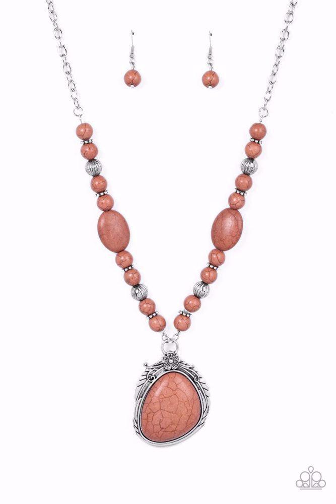 Southwest Paradise Brown Necklace - Paparazzi Accessories- lightbox - CarasShop.com - Paparazzi Jewelry by Cara Jewels