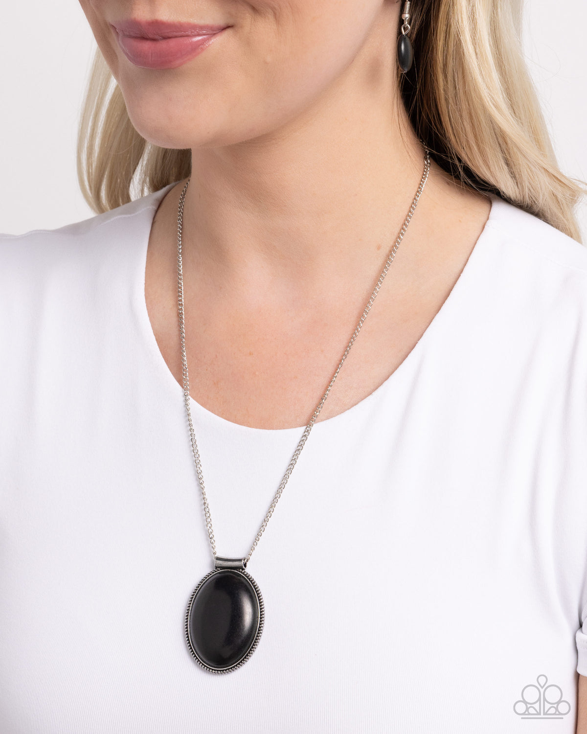 Southwest Showdown Black Necklace - Paparazzi Accessories- on model - CarasShop.com - Paparazzi Jewelry by Cara Jewels