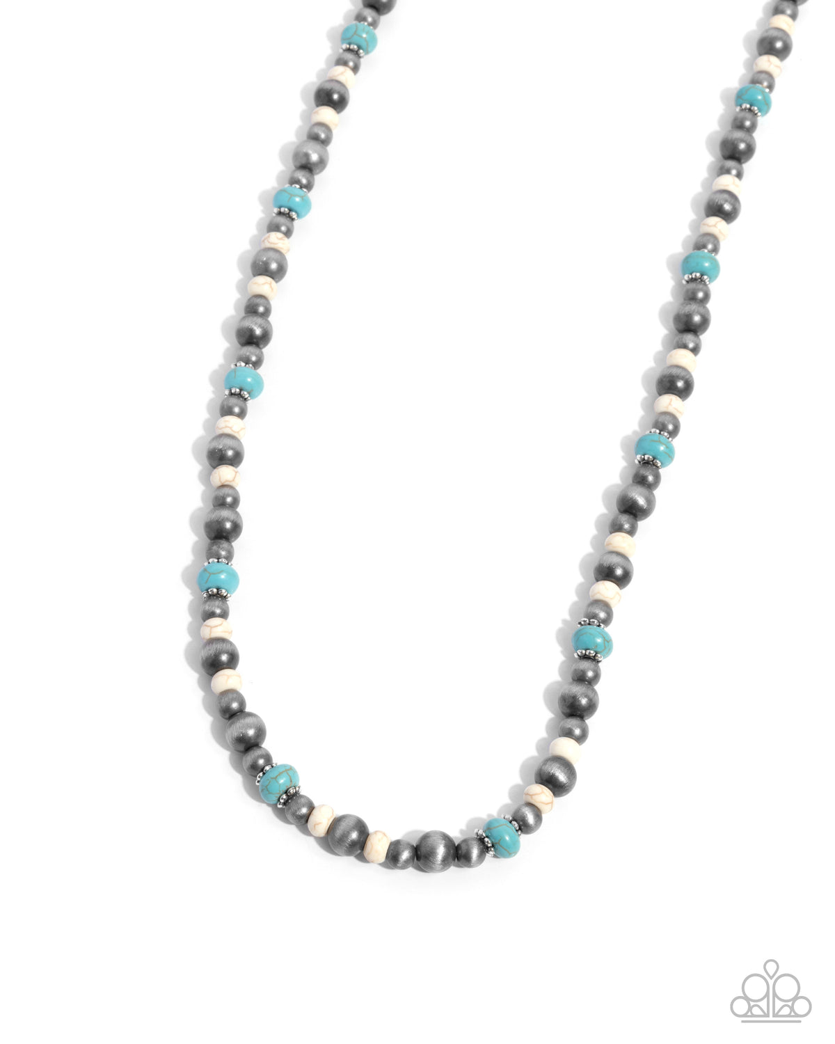 Southwestern Story & Southwestern Surprise Blue Stone Necklace & Bracelet Set - Paparazzi Accessories- on model - CarasShop.com - Paparazzi Jewelry by Cara Jewels