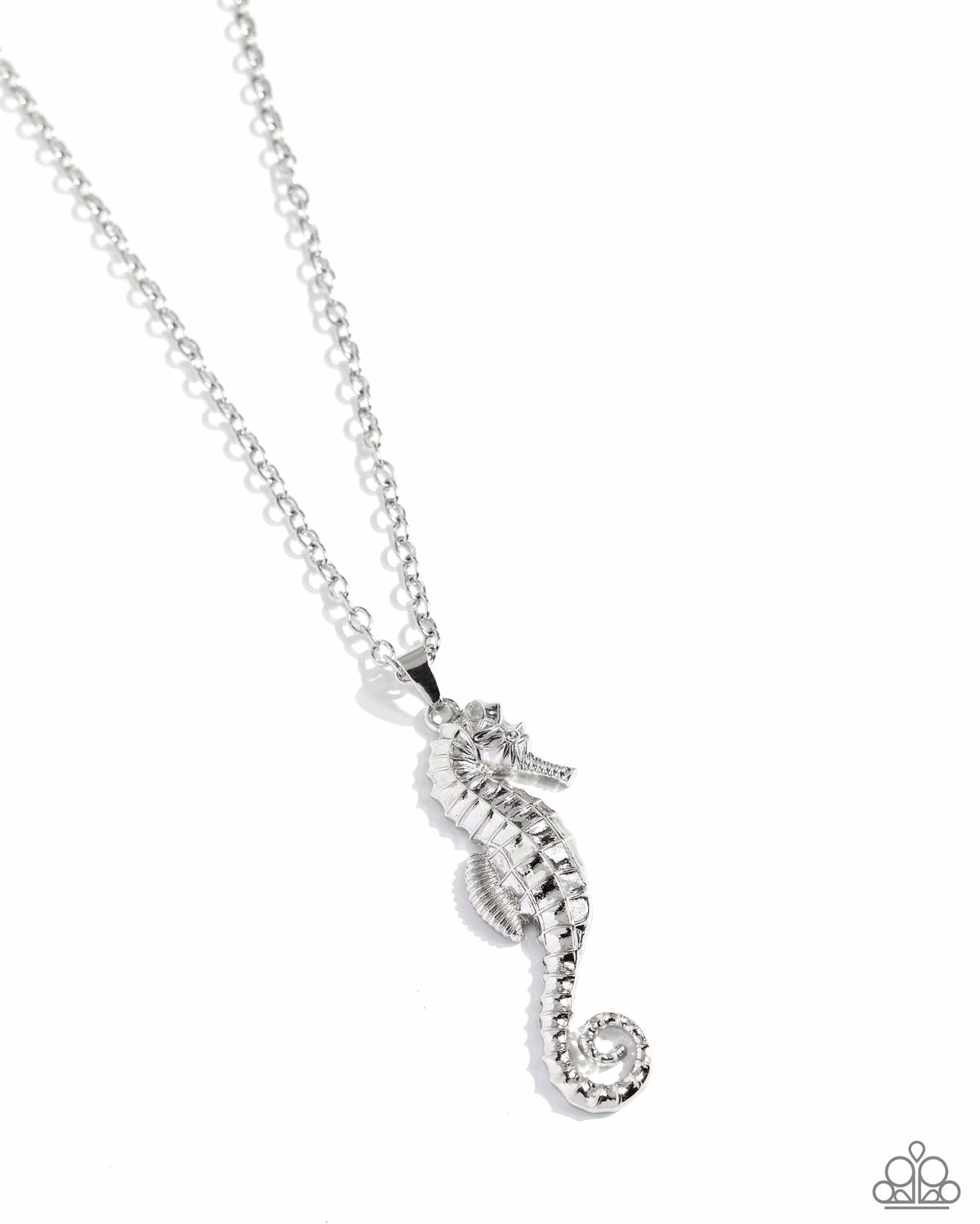 Sparkling Seahorse Silver Necklace - Paparazzi Accessories- lightbox - CarasShop.com - Paparazzi Jewelry by Cara Jewels