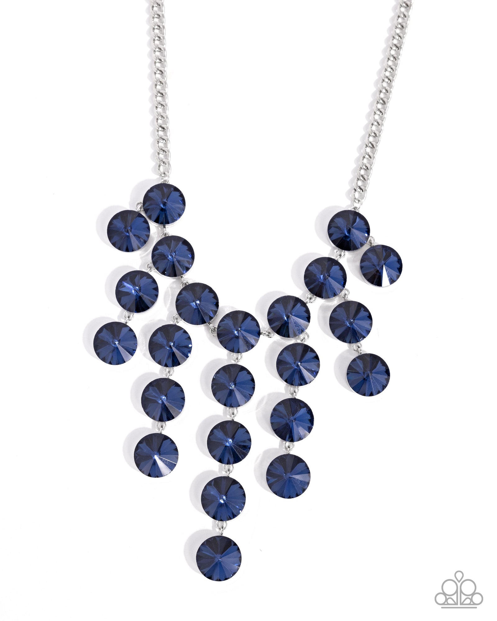 Spotlight Stunner Blue Rhinestone Necklace - Paparazzi Accessories- lightbox - CarasShop.com - Paparazzi Jewelry by Cara Jewels