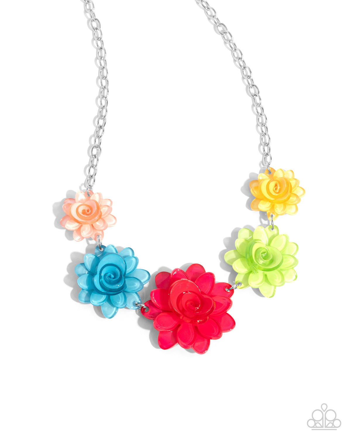 Spring Break Style Multi Acrylic Flower Necklace - Paparazzi Accessories- lightbox - CarasShop.com - Paparazzi Jewelry by Cara Jewels