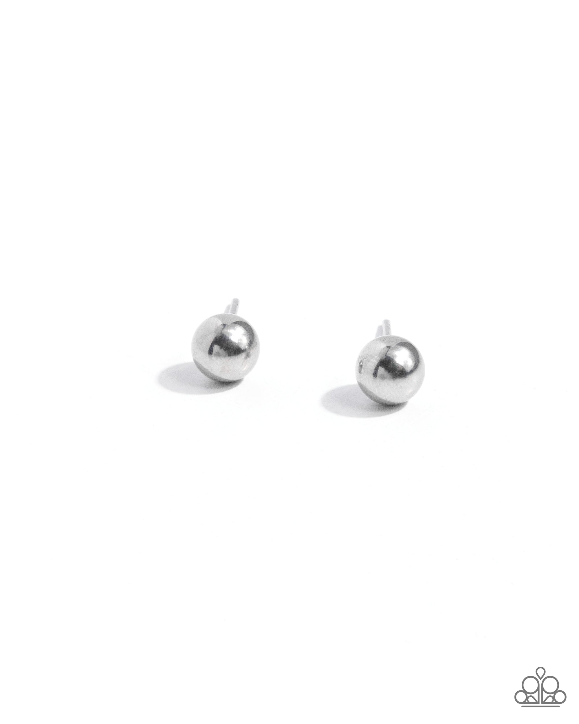 Stainless Statement Silver Stud Earrings - Paparazzi Accessories- lightbox - CarasShop.com - Paparazzi Jewelry by Cara Jewels