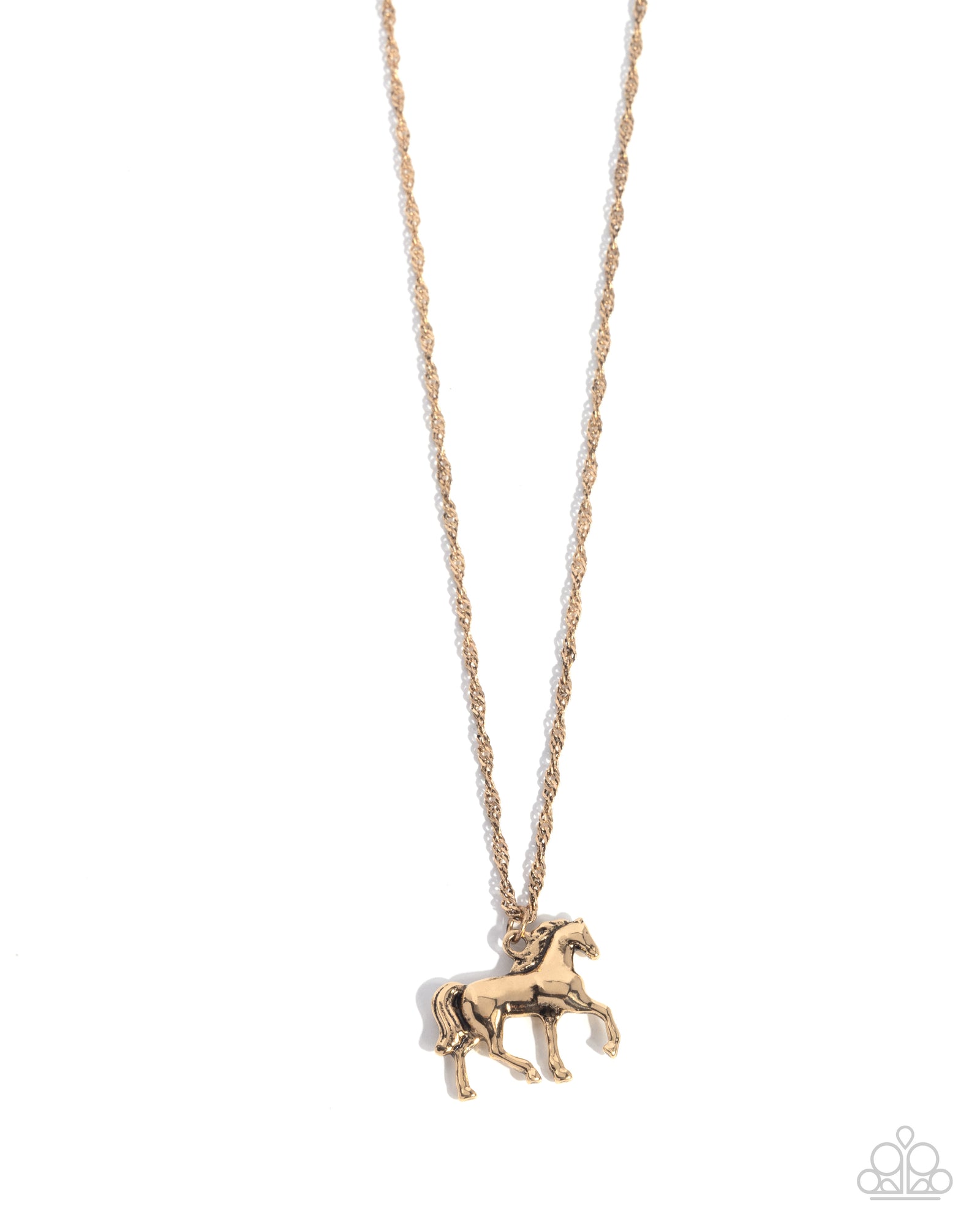 Stallion Statement Gold Necklace - Paparazzi Accessories- lightbox - CarasShop.com - Paparazzi Jewelry by Cara Jewels