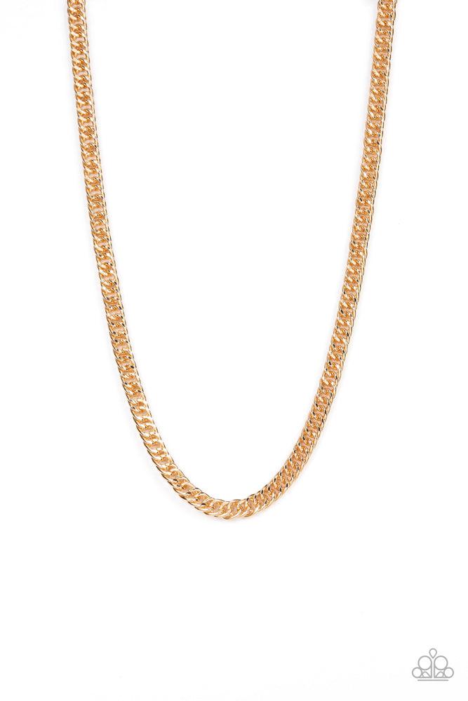 Standing Room Only Gold Necklace - Paparazzi Accessories- lightbox - CarasShop.com - Paparazzi Jewelry by Cara Jewels