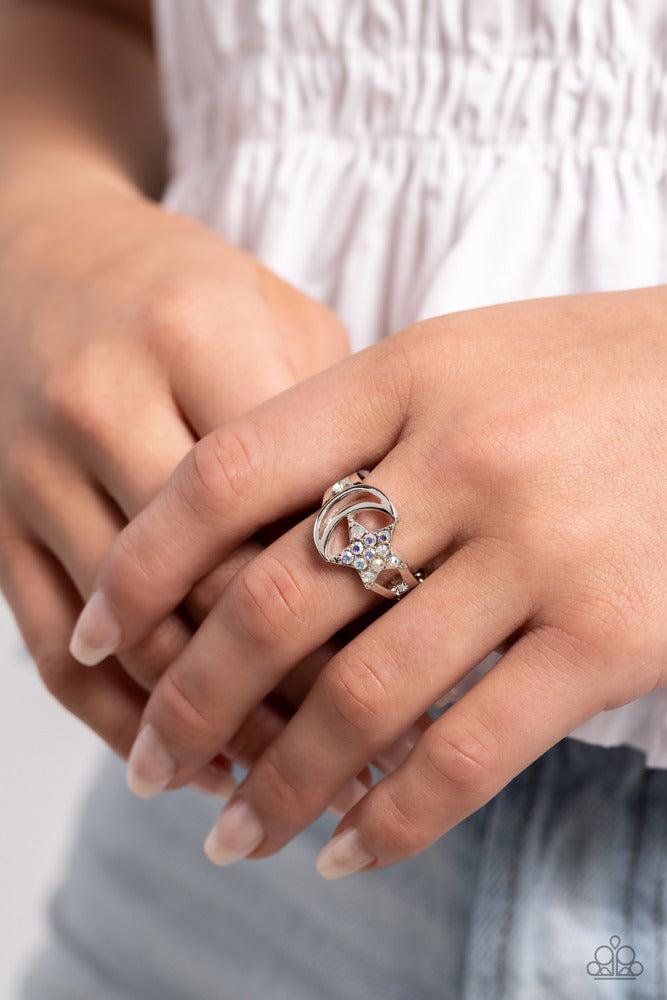 Stargazing Style Multi Ring - Paparazzi Accessories- on model - CarasShop.com - Paparazzi Jewelry by Cara Jewels
