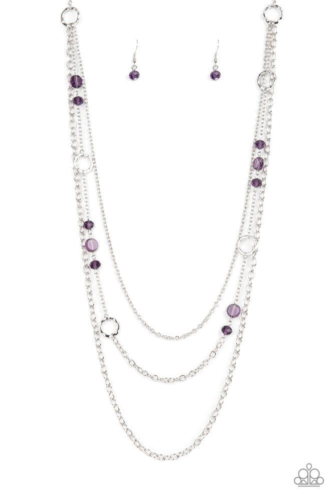 Starry-Eyed Eloquence Purple Necklace - Paparazzi Accessories- lightbox - CarasShop.com - Paparazzi Jewelry by Cara Jewels