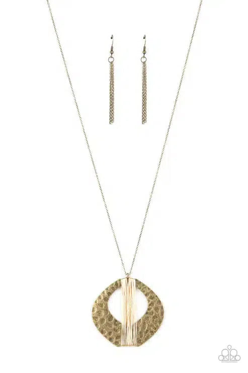 State of the ARTISAN Brass Necklace - Paparazzi Accessories- lightbox - CarasShop.com - Paparazzi Jewelry by Cara Jewels