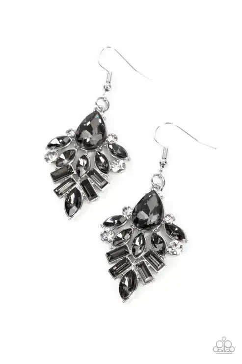 Stellar-escent Elegance Silver Earrings - Paparazzi Accessories- lightbox - CarasShop.com - Paparazzi Jewelry by Cara Jewels