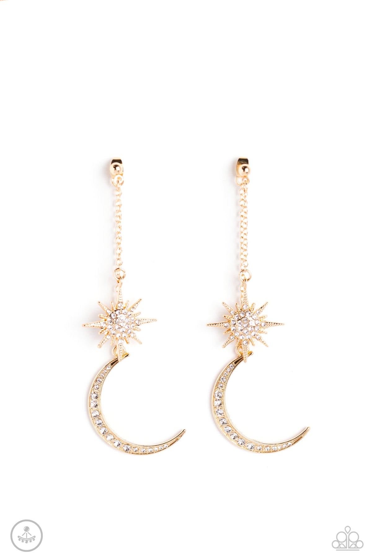 Stellar Showstopper Gold Post Earrings - Paparazzi Accessories- lightbox - CarasShop.com - Paparazzi Jewelry by Cara Jewels