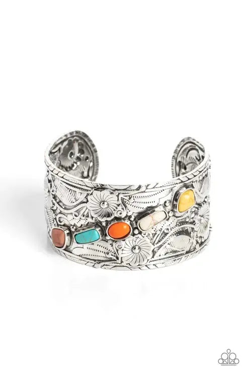 Still FLORAL Stones Multi Bracelet - Paparazzi Accessories- lightbox - CarasShop.com - Paparazzi Jewelry by Cara Jewels