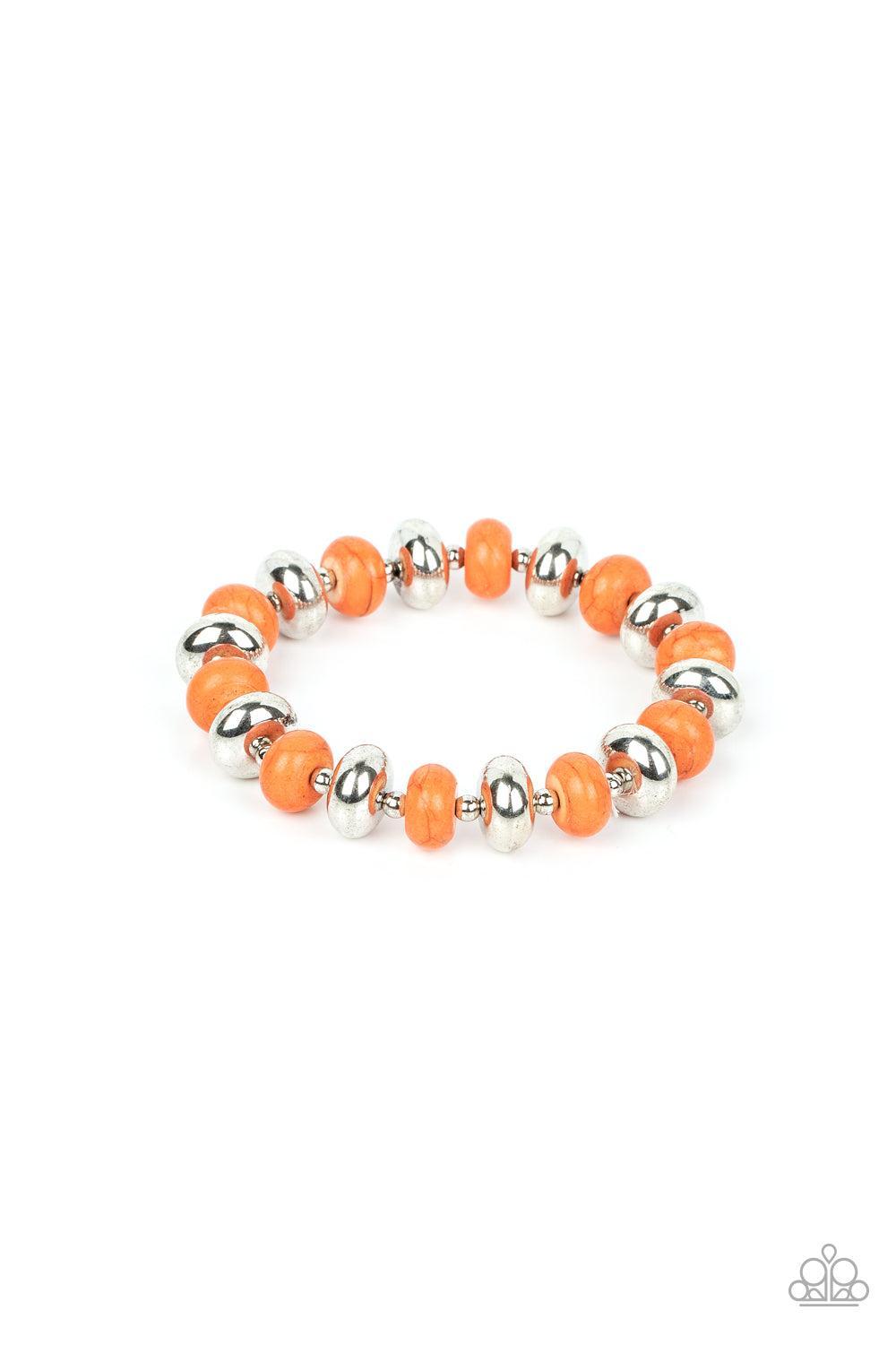 Stone Age Aesthetic Orange Stone Bracelet - Paparazzi Accessories- lightbox - CarasShop.com - Paparazzi Jewelry by Cara Jewels