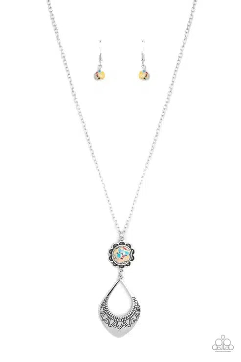 Stone TOLL Yellow Necklace - Paparazzi Accessories- lightbox - CarasShop.com - Paparazzi Jewelry by Cara Jewels