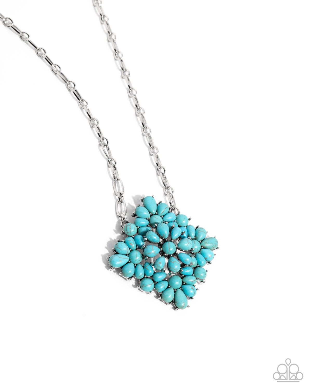 Stony Strength Turquoise Blue Stone Necklace - Paparazzi Accessories- lightbox - CarasShop.com - Paparazzi Jewelry by Cara Jewels