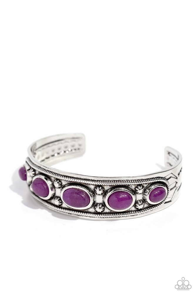 Stony Surprise Purple Bracelet - Paparazzi Accessories- lightbox - CarasShop.com - Paparazzi Jewelry by Cara Jewels