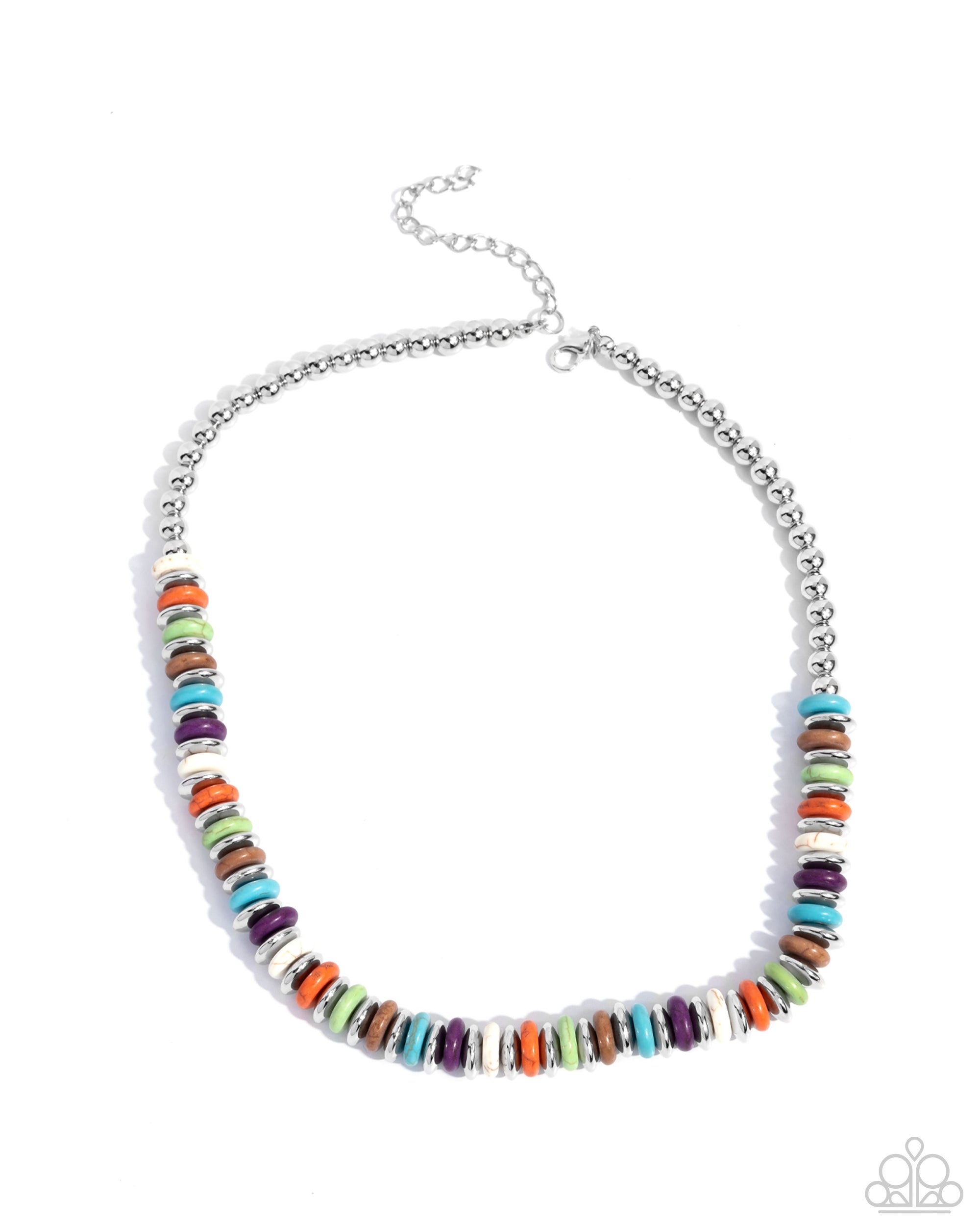Straightforward Stones Multi Stone Necklace - Paparazzi Accessories- lightbox - CarasShop.com - Paparazzi Jewelry by Cara Jewels