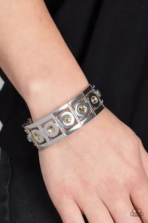 Stretch of Drama Brown Bracelet - Paparazzi Accessories-on model - CarasShop.com - Paparazzi Jewelry by Cara Jewels