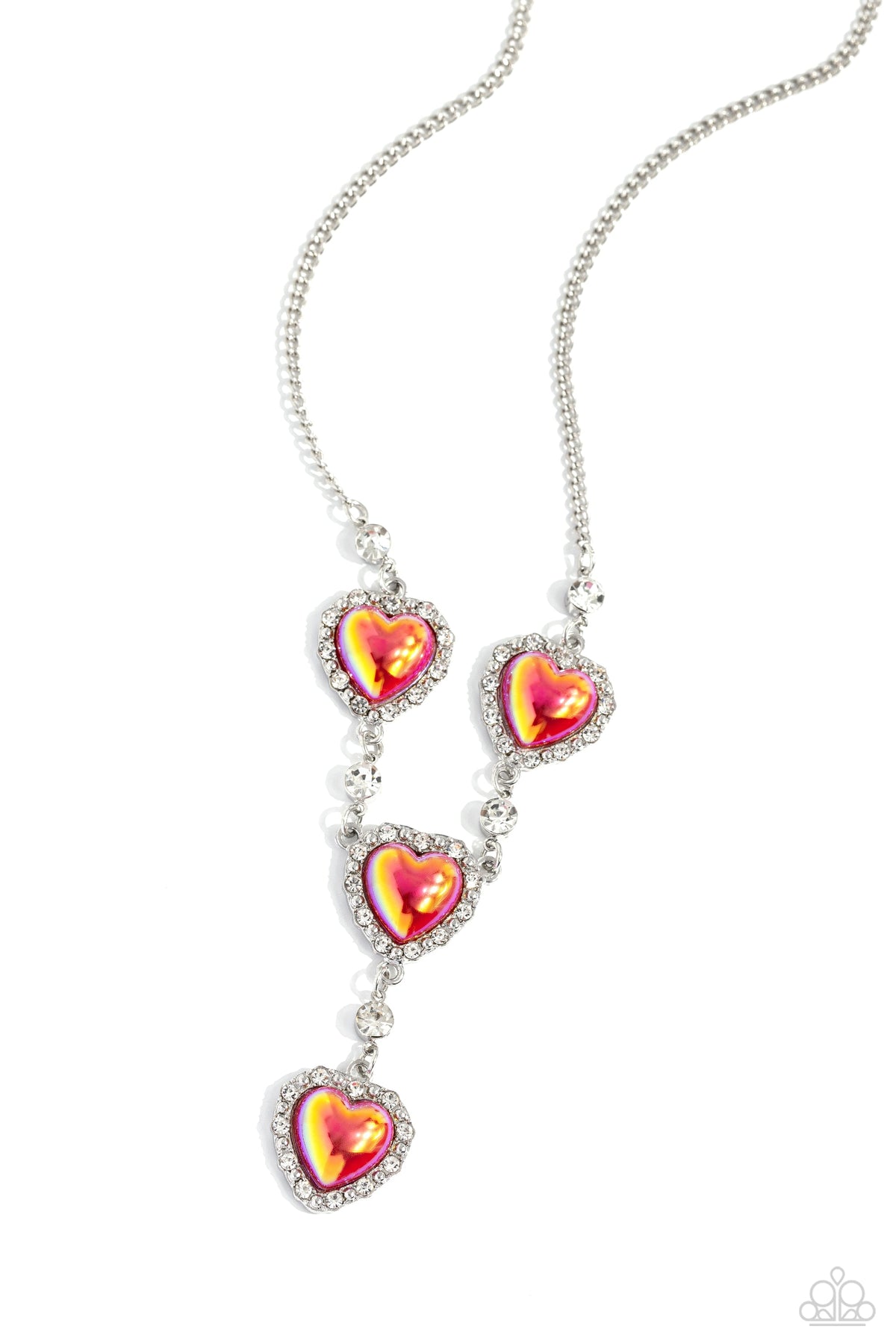 Stuck On You Red Heart Necklace - Paparazzi Accessories- lightbox - CarasShop.com - Paparazzi Jewelry by Cara Jewels
