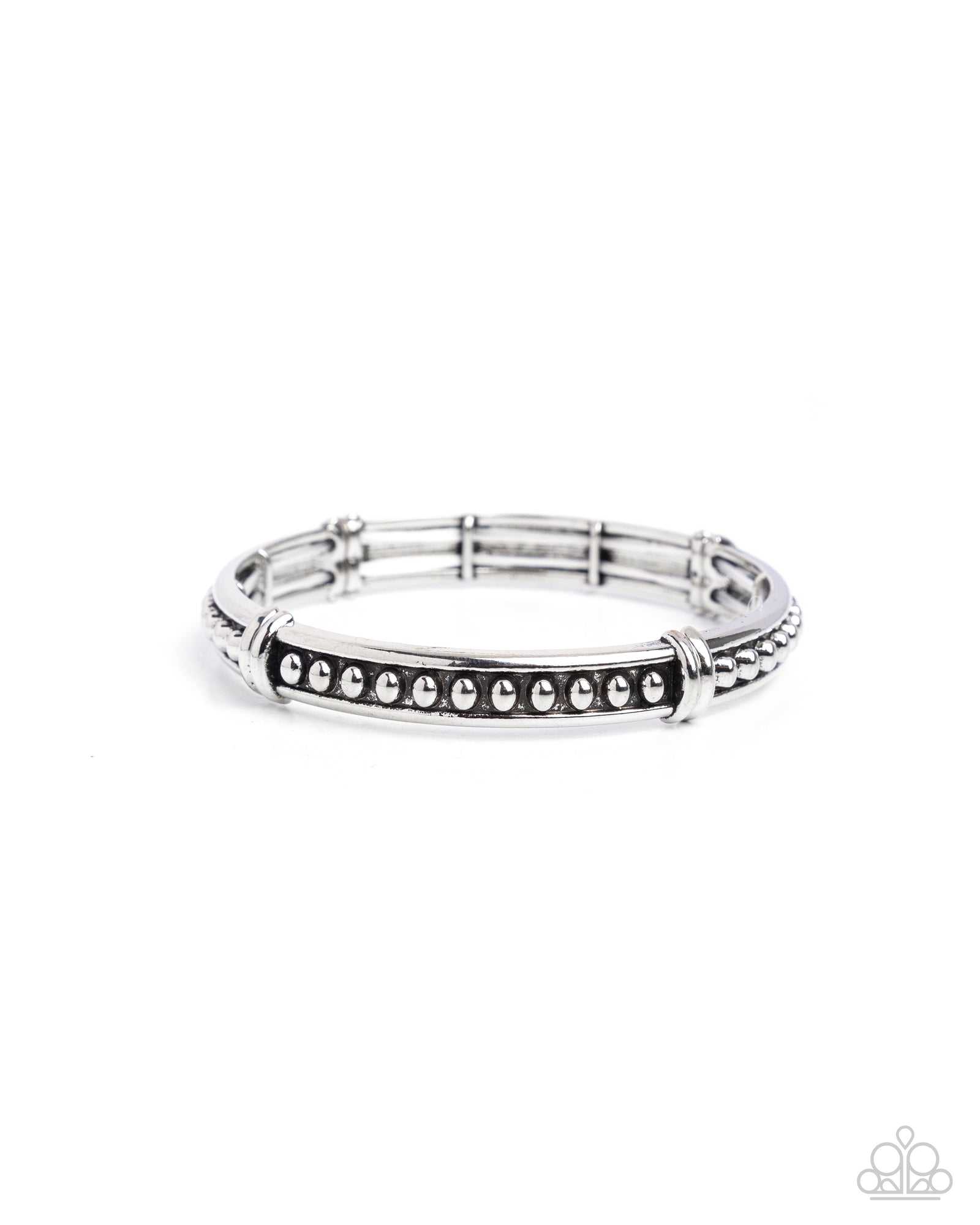 Studded Surprise Silver Bracelet - Paparazzi Accessories- lightbox - CarasShop.com - Paparazzi Jewelry by Cara Jewels