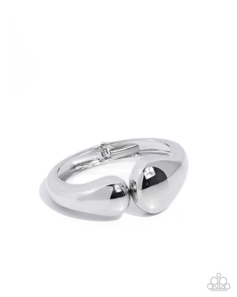 Stunning Sculpture Silver Bracelet - Paparazzi Accessories- lightbox - CarasShop.com - Paparazzi Jewelry by Cara Jewels