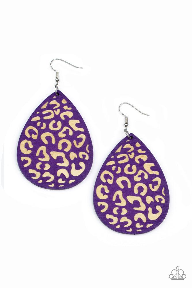 Suburban Jungle Purple Earrings - Paparazzi Accessories- lightbox - CarasShop.com - Paparazzi Jewelry by Cara Jewels