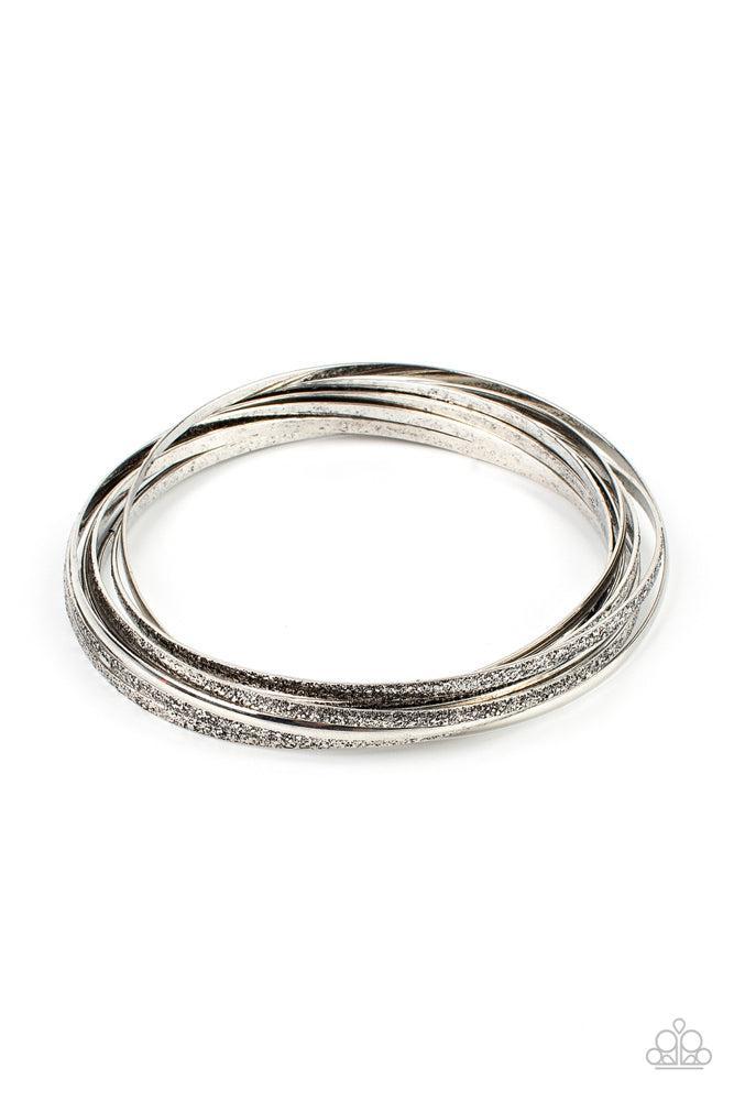 Suddenly Synced Silver Bracelet - Paparazzi Accessories- lightbox - CarasShop.com - Paparazzi Jewelry by Cara Jewels