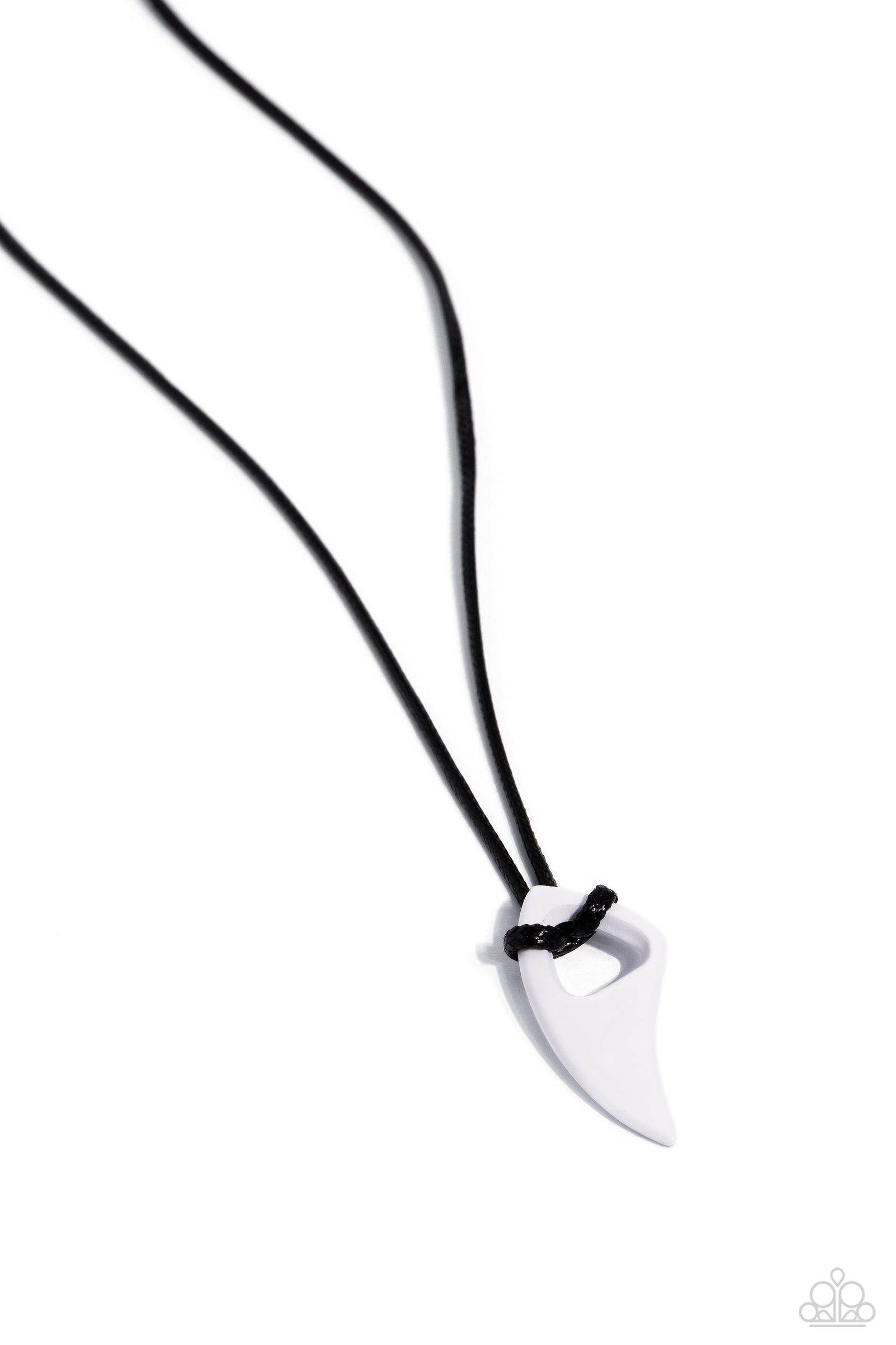 Summer Shark White & Black Urban Necklace - Paparazzi Accessories- lightbox - CarasShop.com - Paparazzi Jewelry by Cara Jewels
