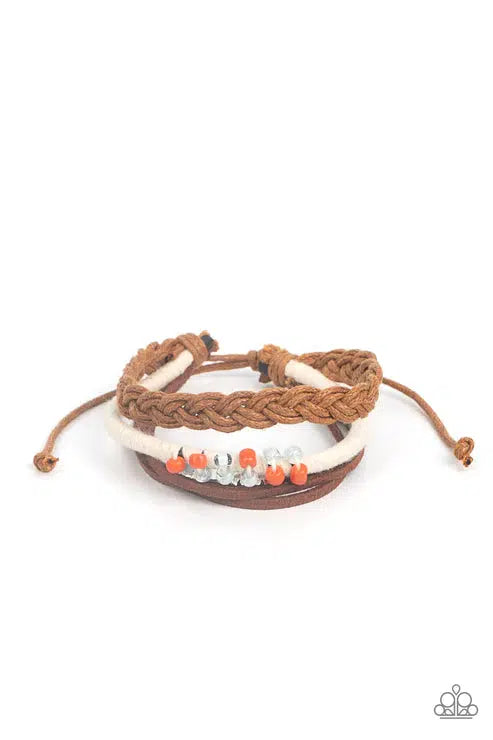 Summer Spectacle Orange Bracelet - Paparazzi Accessories- lightbox - CarasShop.com - Paparazzi Jewelry by Cara Jewels