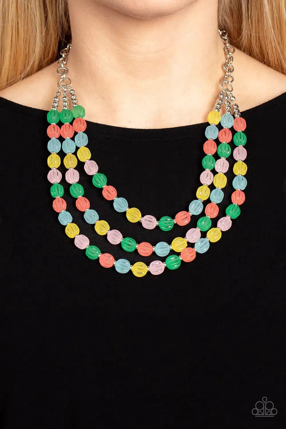 Summer Surprise Multi Necklace - Paparazzi Accessories-on model - CarasShop.com - Paparazzi Jewelry by Cara Jewels