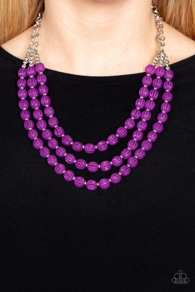 Summer Surprise Purple Necklace - Paparazzi Accessories- lightbox - CarasShop.com - Paparazzi Jewelry by Cara Jewels