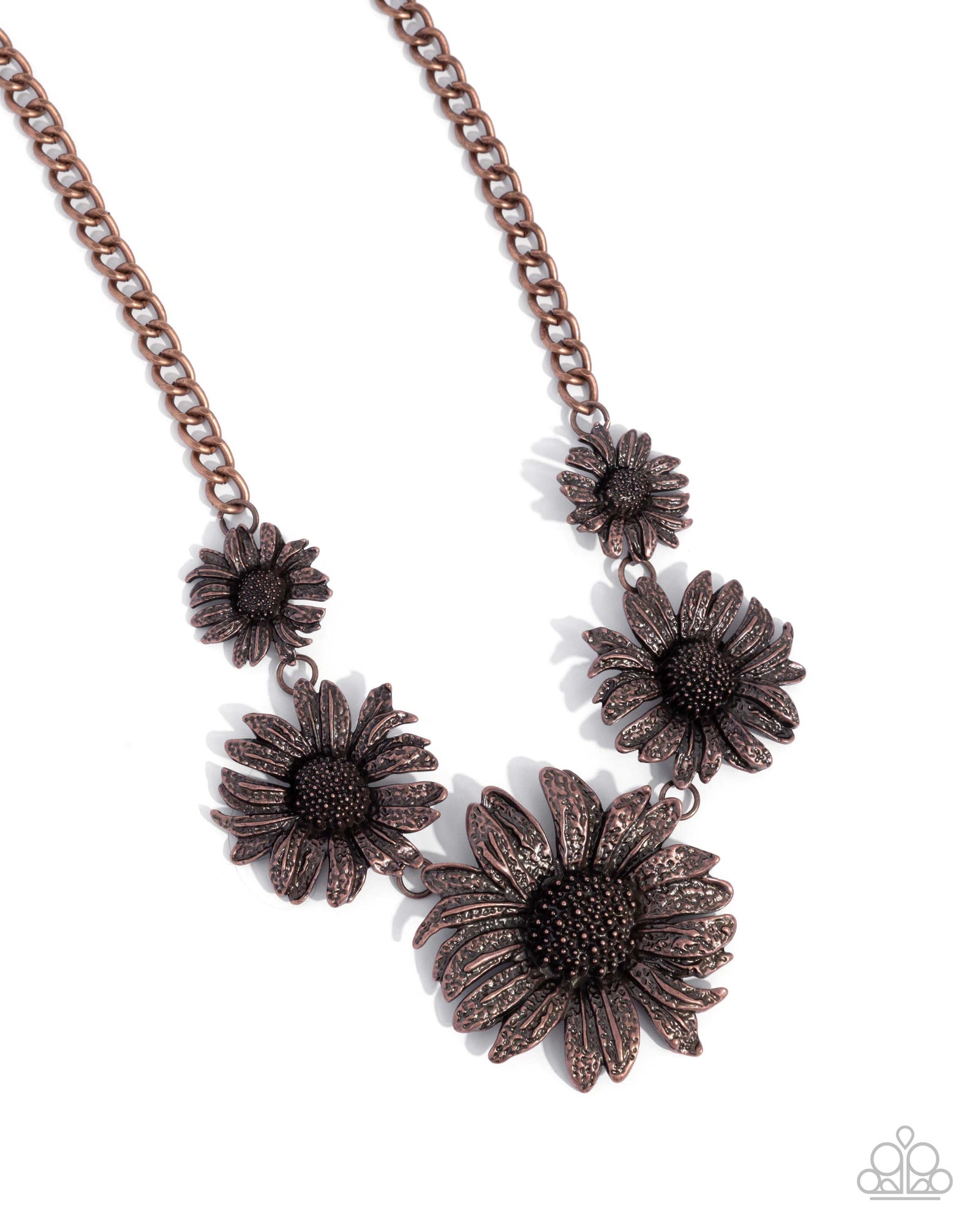 Sunflower Spring Copper Necklace - Paparazzi Accessories- lightbox - CarasShop.com - Paparazzi Jewelry by Cara Jewels