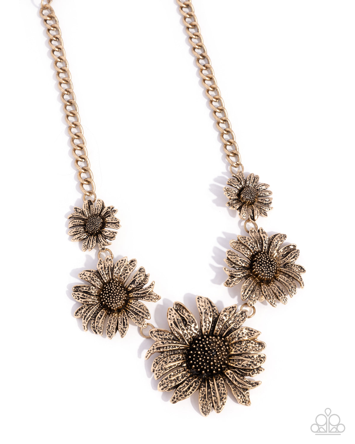 Sunflower Spring Gold Necklace - Paparazzi Accessories- lightbox - CarasShop.com - Paparazzi Jewelry by Cara Jewels
