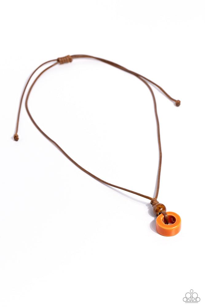 Sunset Sabbatical Orange Urban Necklace - Paparazzi Accessories- lightbox - CarasShop.com - Paparazzi Jewelry by Cara Jewels