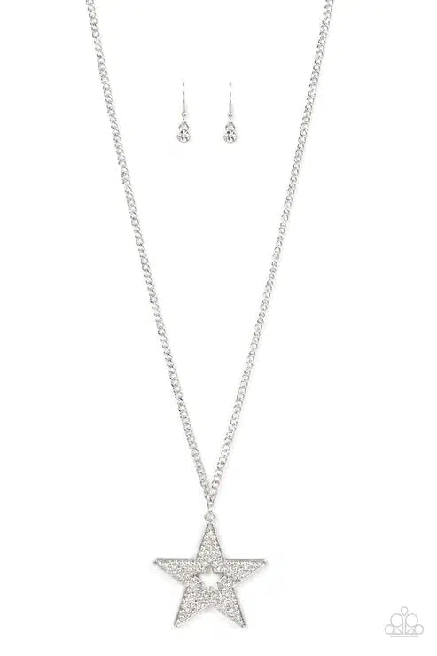 Superstar Stylist White Necklace - Paparazzi Accessories- lightbox - CarasShop.com - Paparazzi Jewelry by Cara Jewels