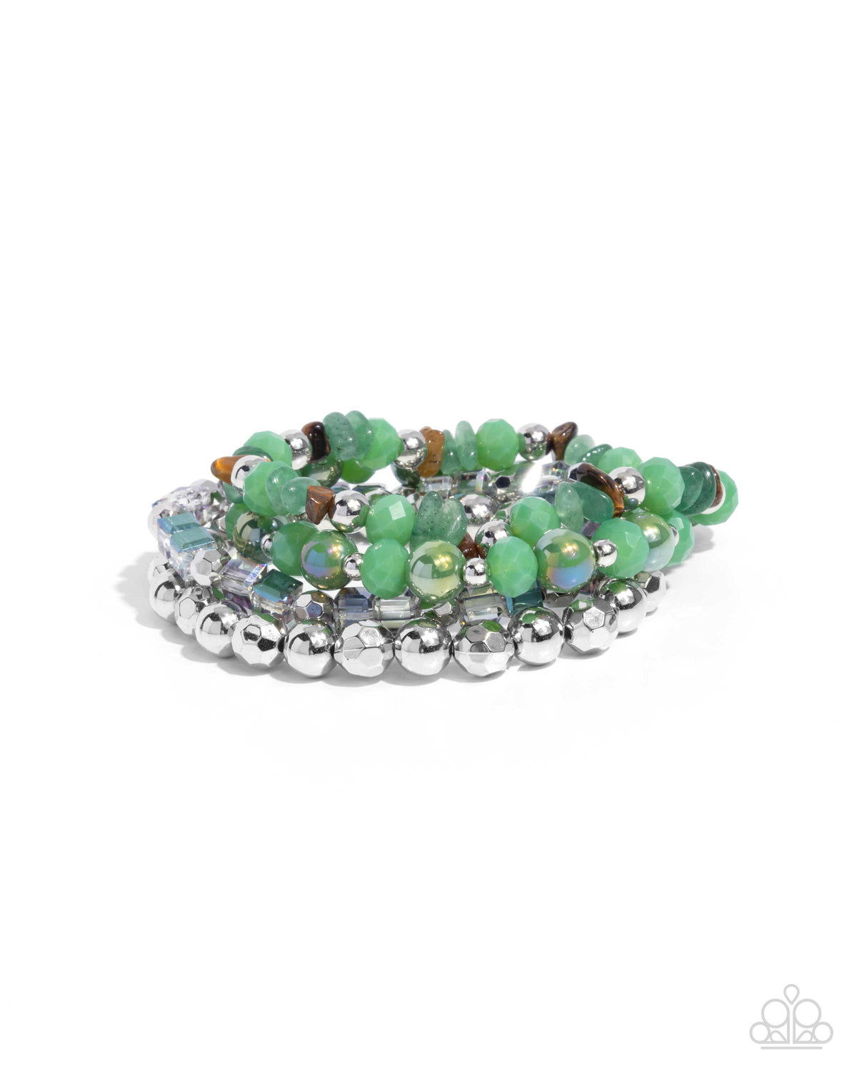 Supervisory Stack Green Jade Stone Bracelet - Paparazzi Accessories- lightbox - CarasShop.com - Paparazzi Jewelry by Cara Jewels