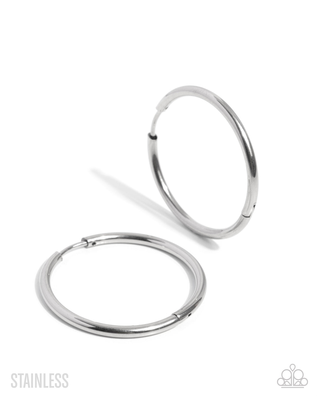 Surmounting Sheen Silver Hoop Earrings - Paparazzi Accessories- lightbox - CarasShop.com - Paparazzi Jewelry by Cara Jewels