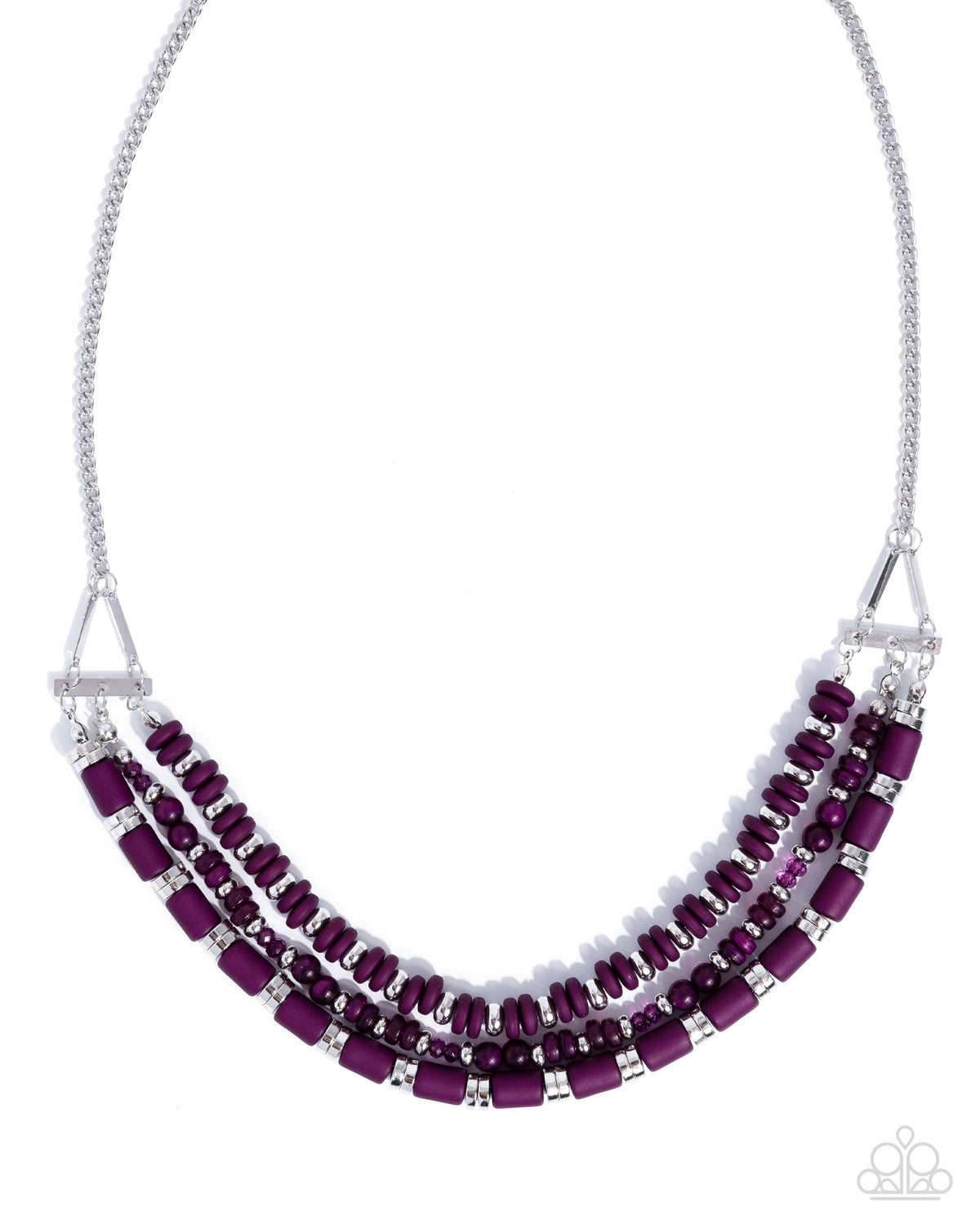 Sweet Series Purple & Silver Necklace - Paparazzi Accessories- lightbox - CarasShop.com - Paparazzi Jewelry by Cara Jewels
