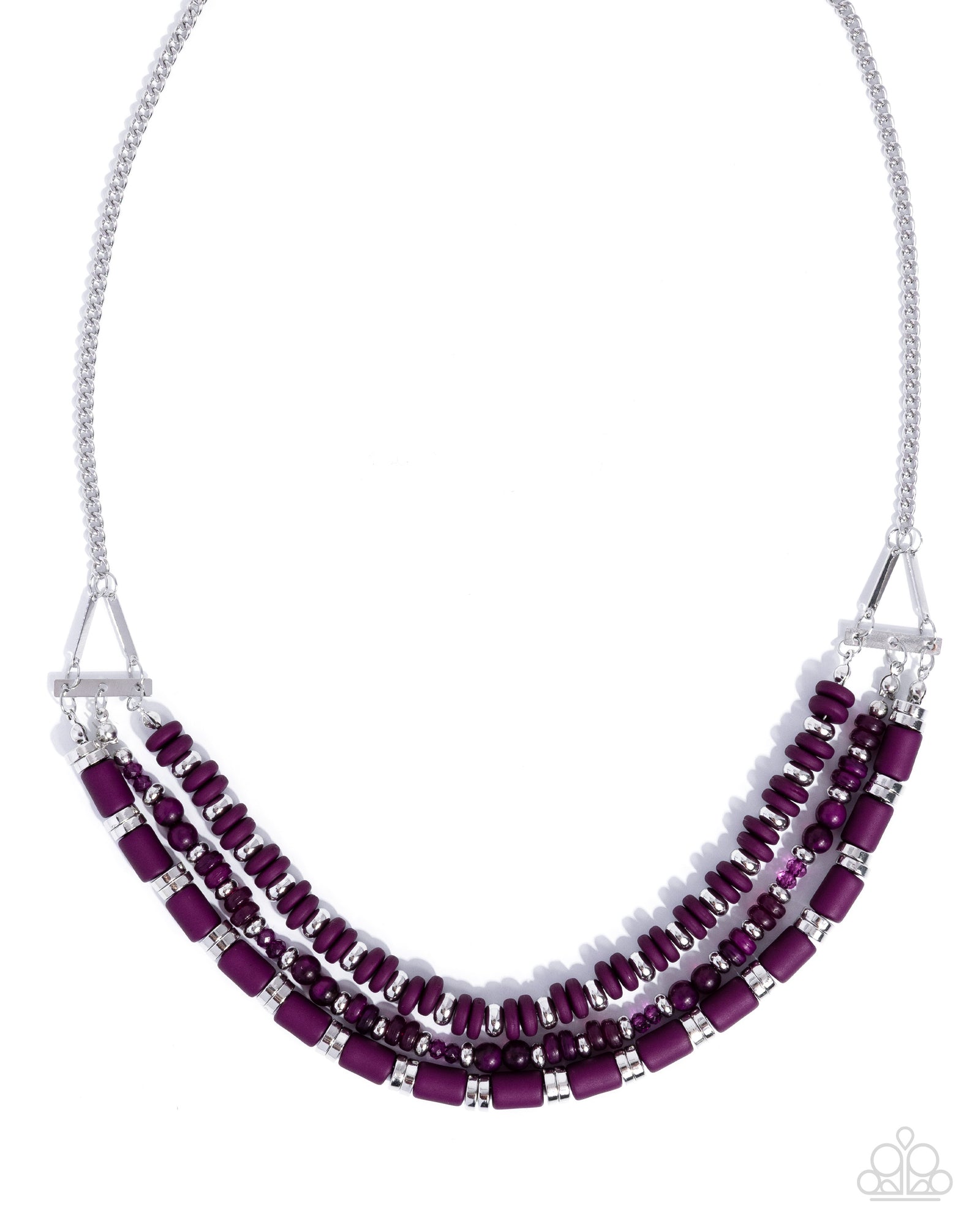 Sweet Series Purple & Silver Necklace - Paparazzi Accessories- lightbox - CarasShop.com - Paparazzi Jewelry by Cara Jewels