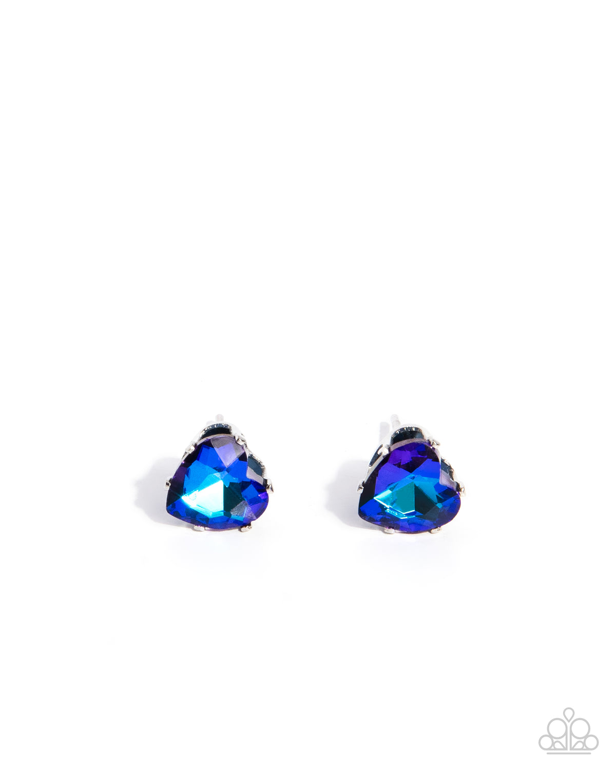 Sweetheart Stunner Blue Rhinestone Heart Earrings - Paparazzi Accessories- lightbox - CarasShop.com - Paparazzi Jewelry by Cara Jewels