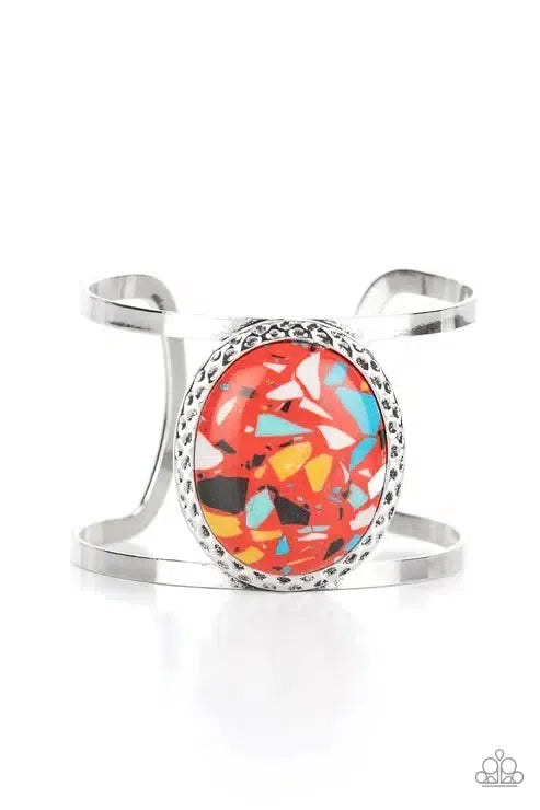 Tantalizingly Terrazzo Red Bracelet - Paparazzi Accessories- lightbox - CarasShop.com - Paparazzi Jewelry by Cara Jewels