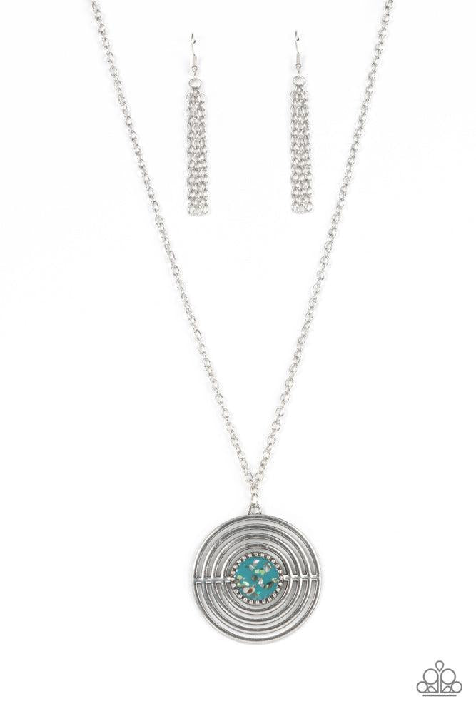 Targeted Tranquility Blue Necklace - Paparazzi Accessories- lightbox - CarasShop.com - Paparazzi Jewelry by Cara Jewels