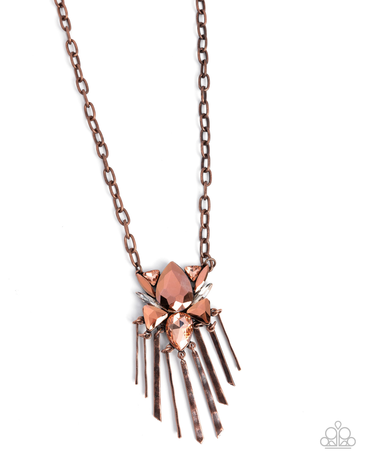 Tassel Tapestry Copper Gem Necklace - Paparazzi Accessories- lightbox - CarasShop.com - Paparazzi Jewelry by Cara Jewels