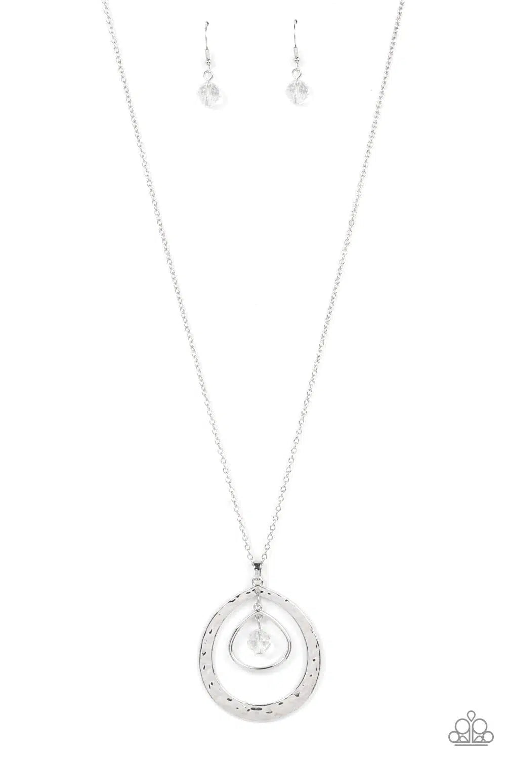 Tasteful Teardrops White Necklace - Paparazzi Accessories- lightbox - CarasShop.com - Paparazzi Jewelry by Cara Jewels