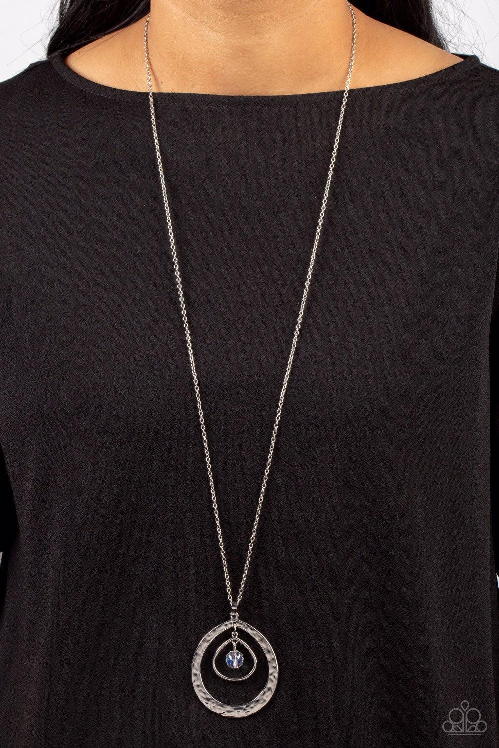 Tasteful Teardrops White Necklace - Paparazzi Accessories- on model - CarasShop.com - Paparazzi Jewelry by Cara Jewels